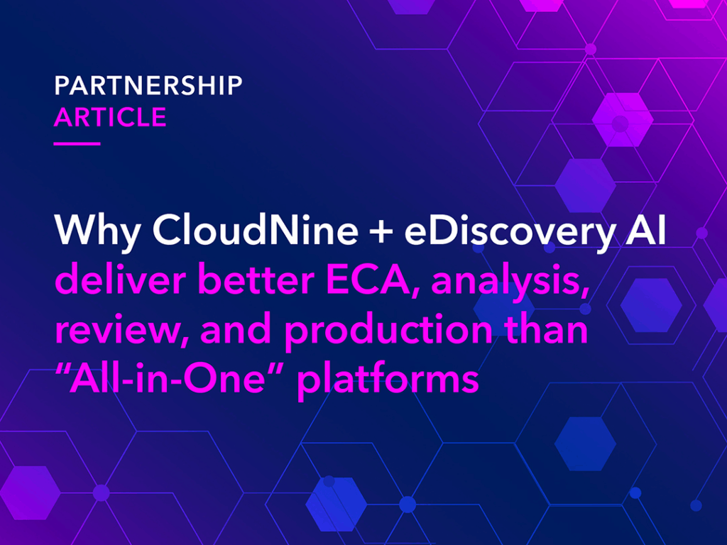 CloudNine & eDiscovery AI Partnership Article