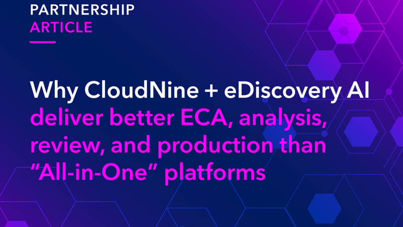 CloudNine & eDiscovery AI Partnership Article